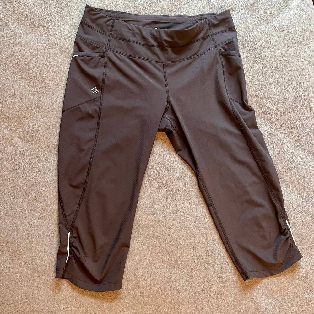 Athleta Leggings Womens Size Medium Black Back Zipper Pockets